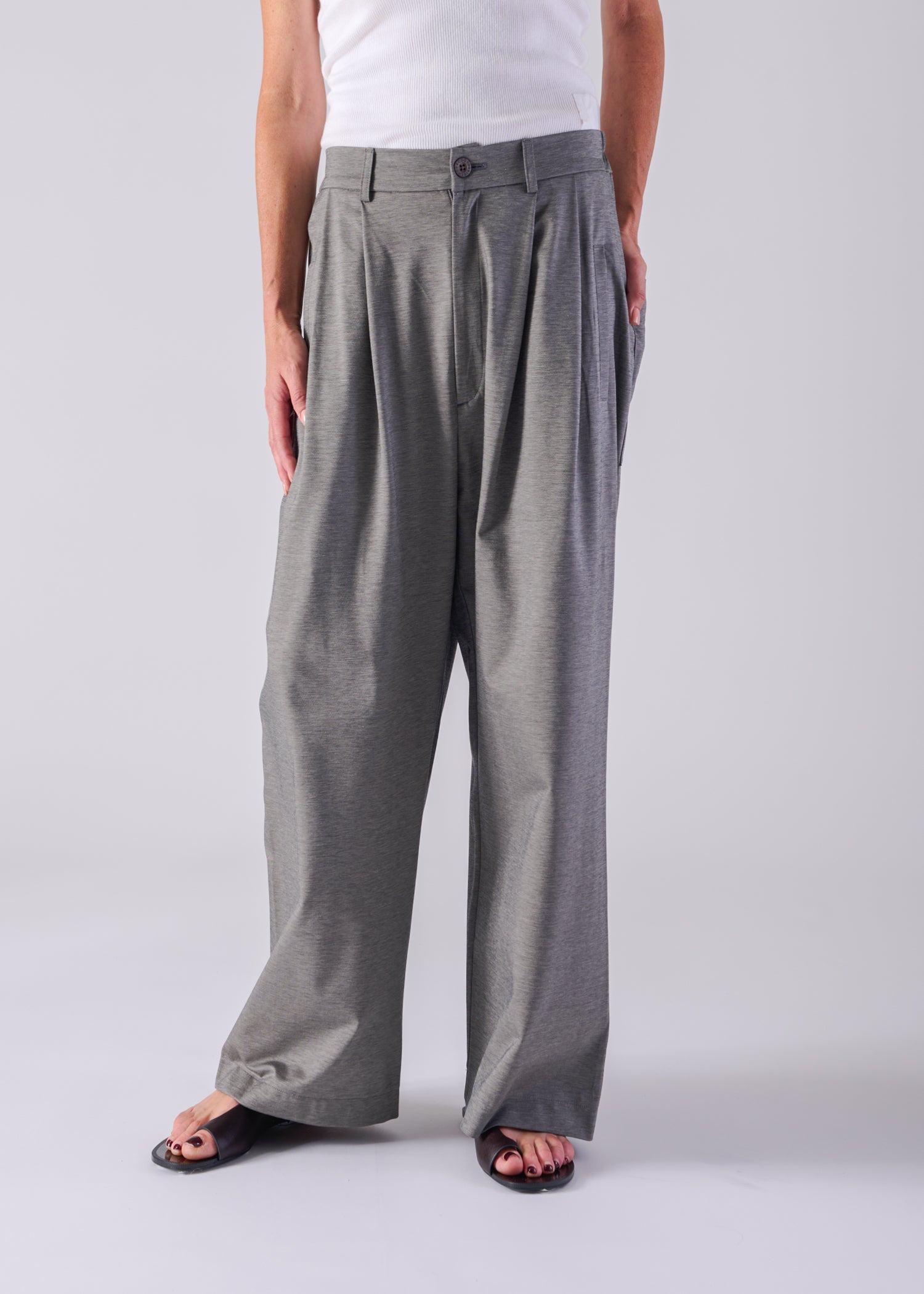 LUCY BAGGY TROUSERS, Semi-wide trousers, Made in Japan