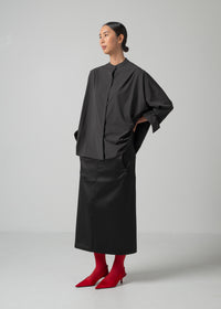 29 OLGA BAND COLLAR SHIRT / LUX TWILL STRETCH - C15