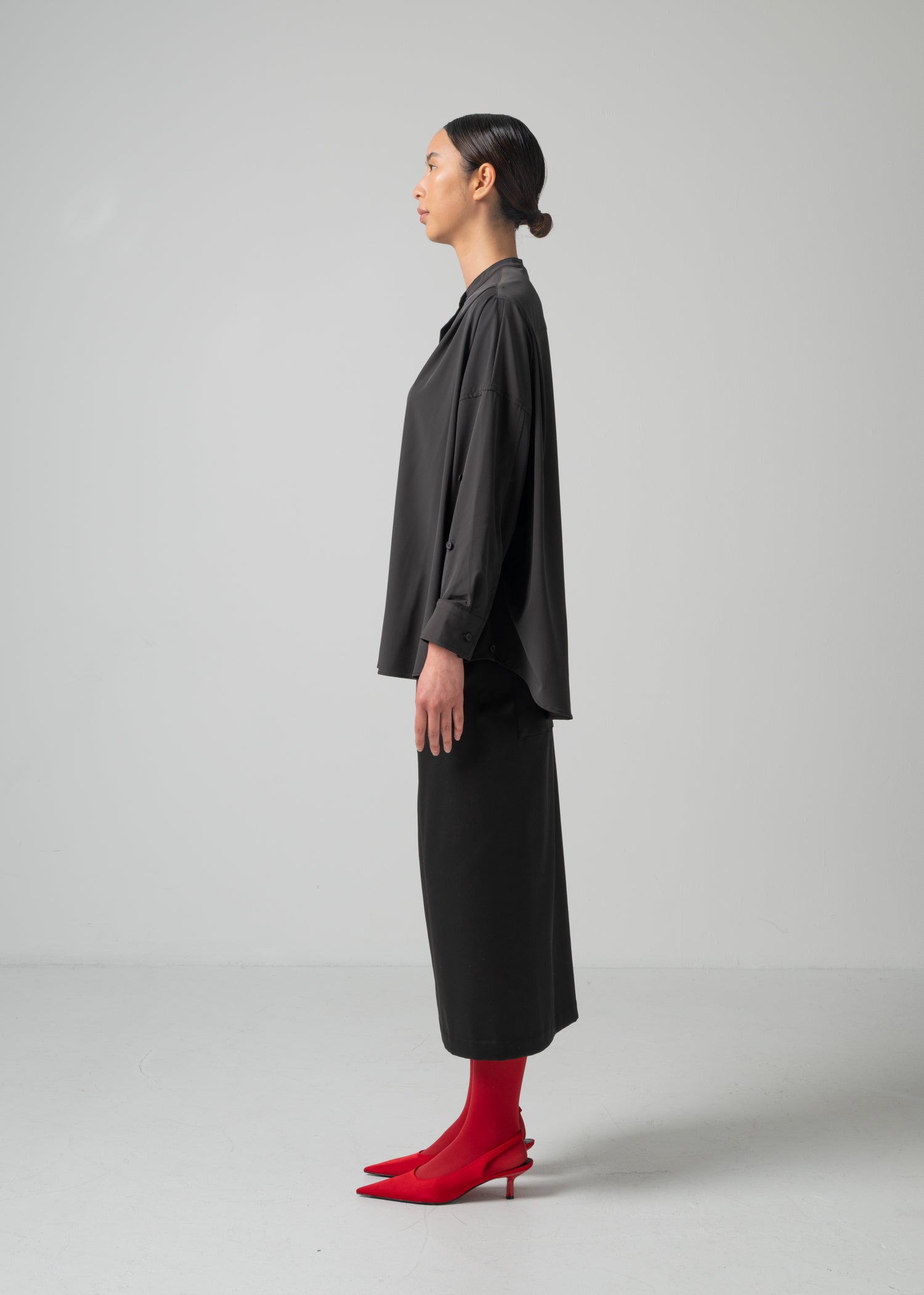 29 OLGA BAND COLLAR SHIRT / LUX TWILL STRETCH - C15