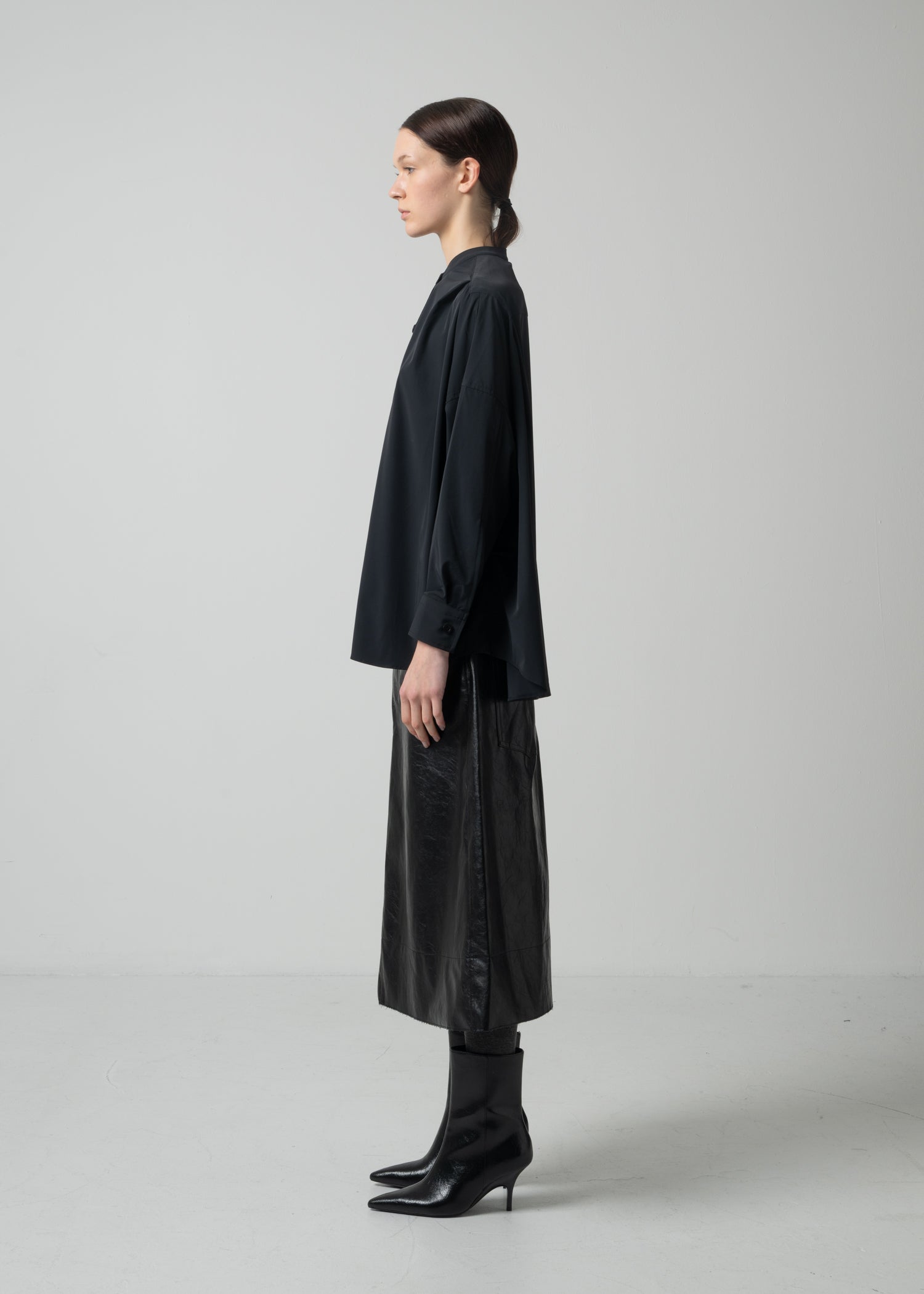29 OLGA BAND COLLAR SHIRT / LUX TWILL STRETCH - C15