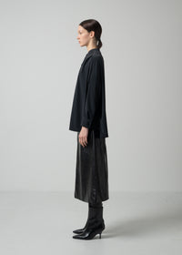 29 OLGA BAND COLLAR SHIRT / LUX TWILL STRETCH - C15