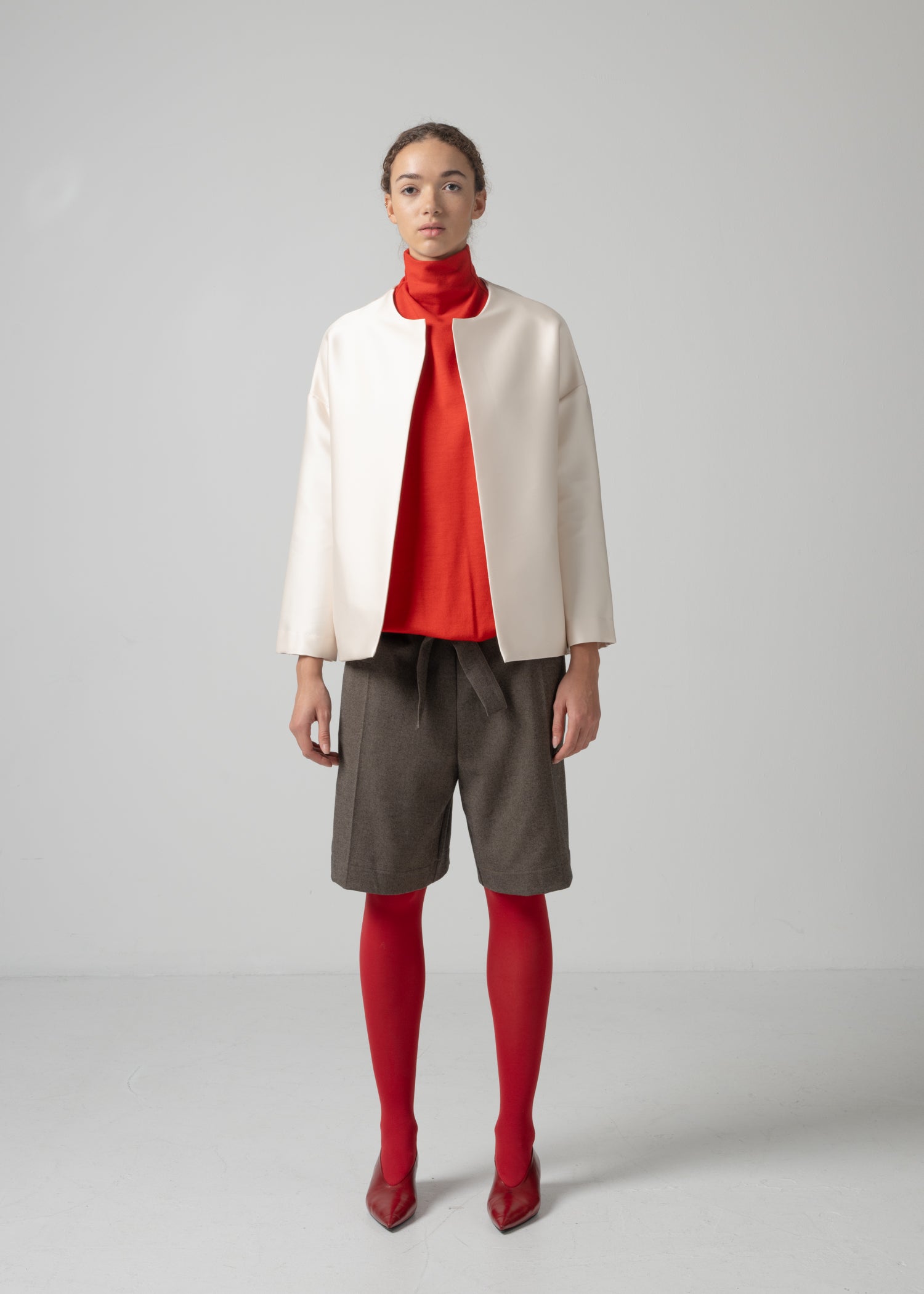 02 NATALY BALLOON JACKET / DUCHESS SATIN STRETCH - C15