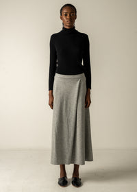 HALO SEMI-FLARE SKIRT / WOOL MILLED JERSEY - C9