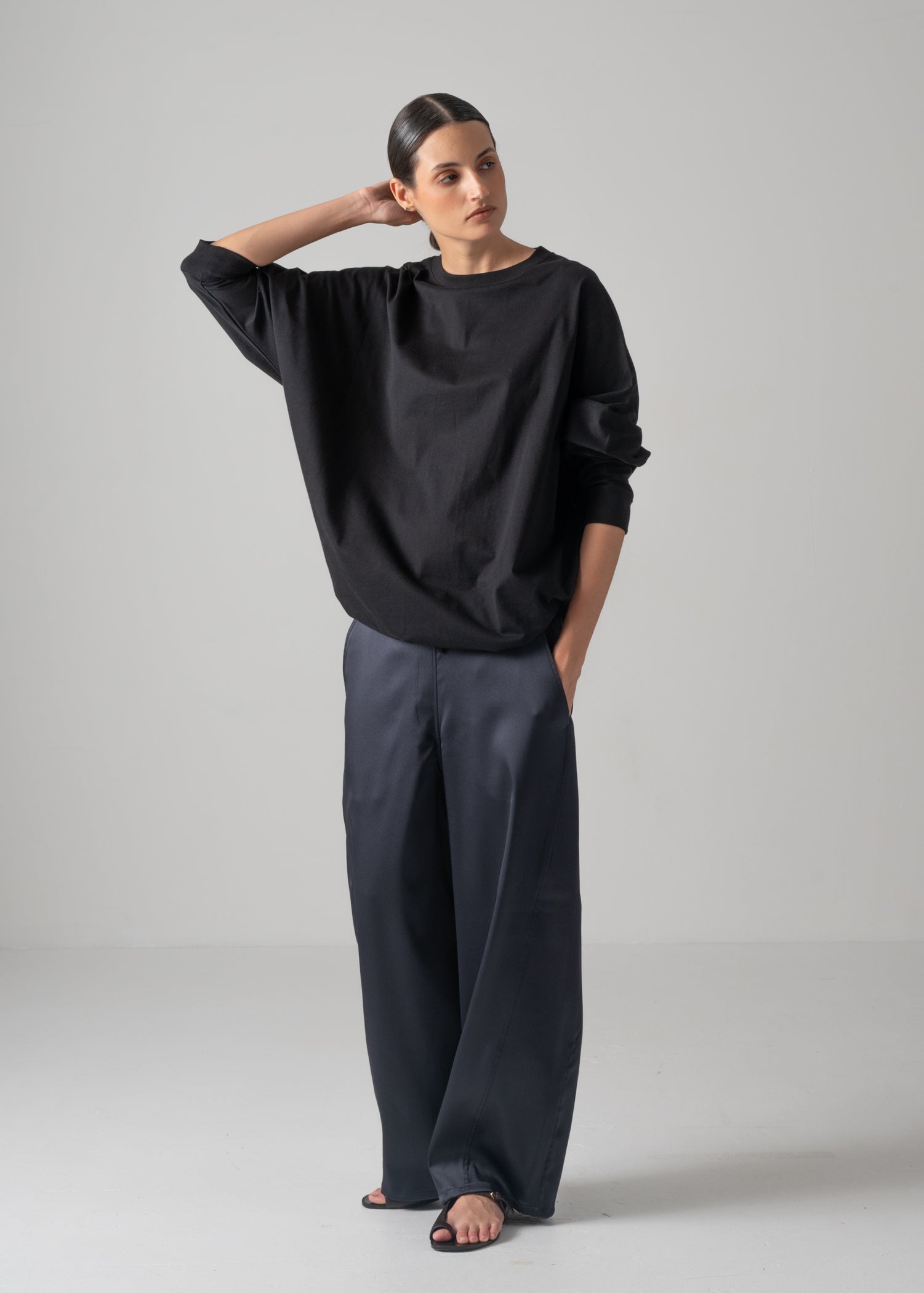 NINA LONG T, ロングスリーブクルーネックTシャツ, Made in Japan