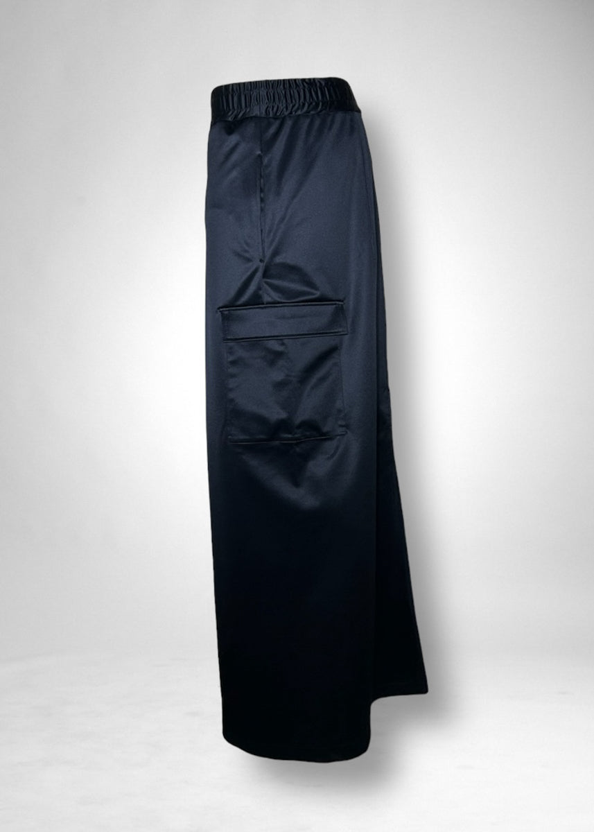 34 KHLOE LONG CARGO SKIRT / SILKY SATIN JERSEY -C11