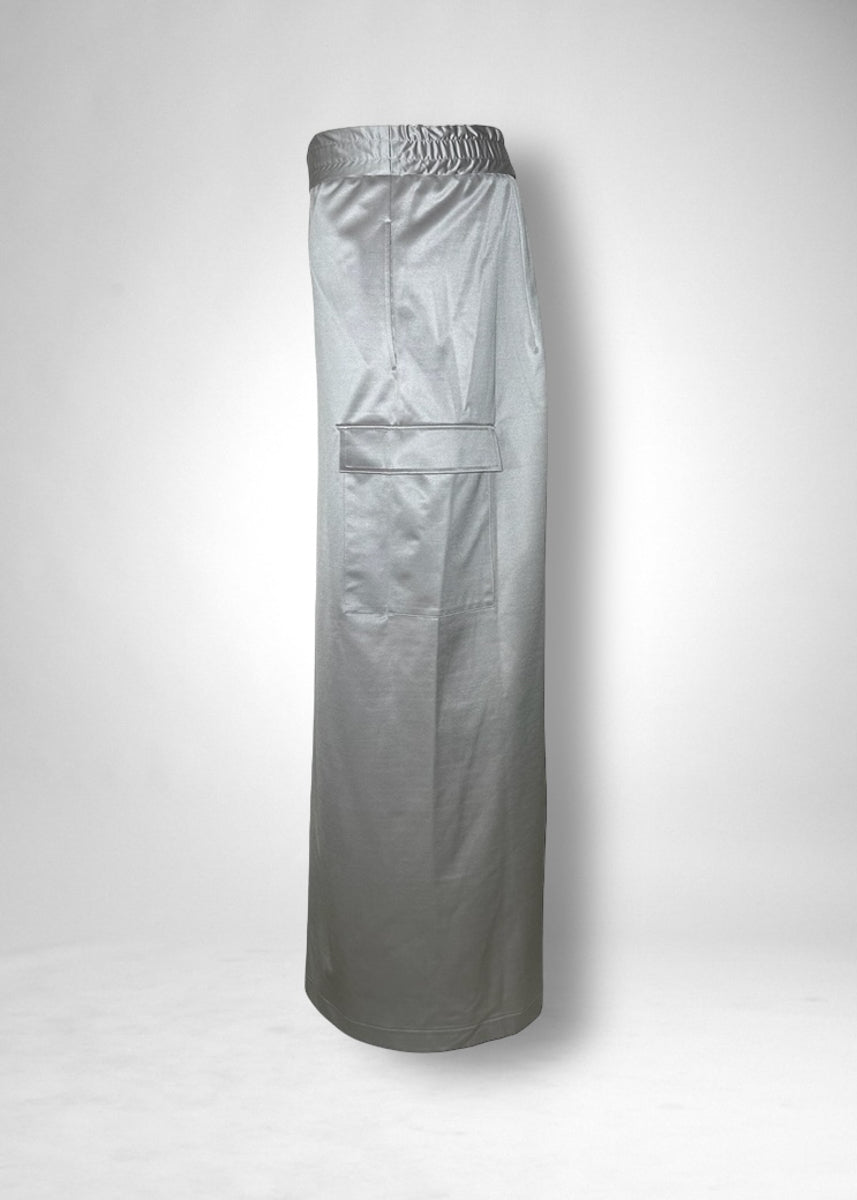 34 KHLOE LONG CARGO SKIRT / SILKY SATIN JERSEY -C11