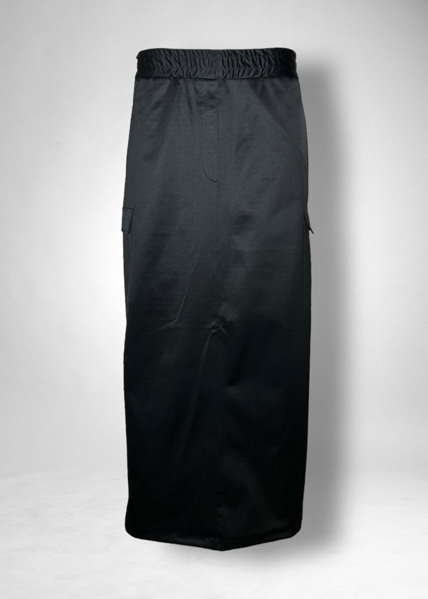 34 KHLOE LONG CARGO SKIRT / SILKY SATIN JERSEY -C11