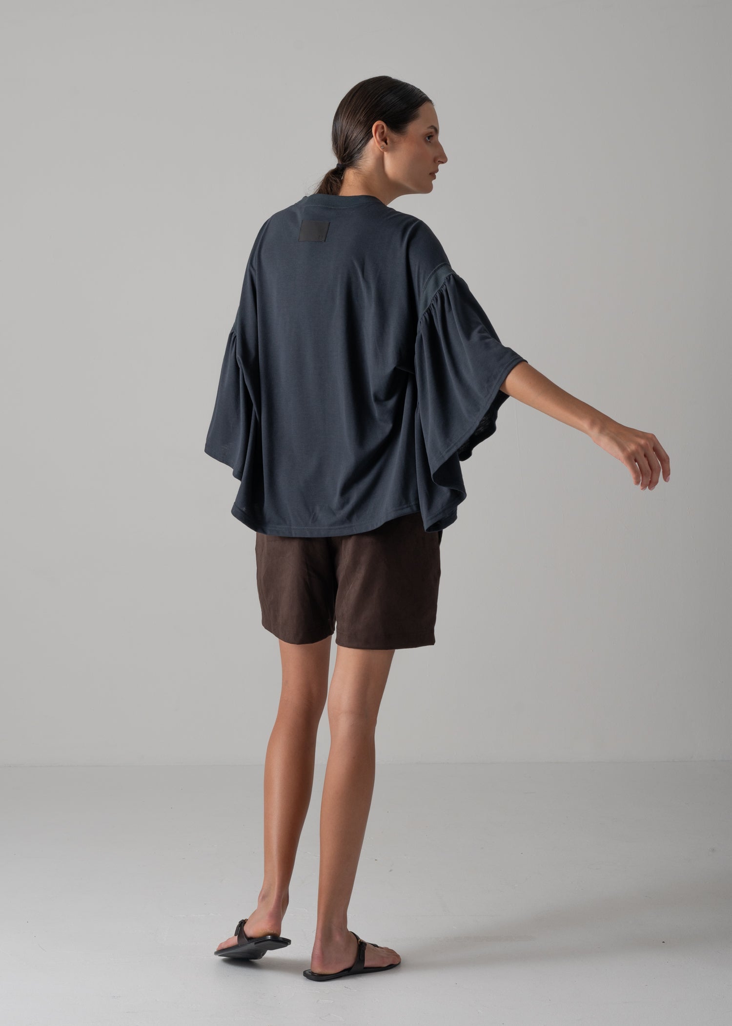 LAURA GATHERED SLV TOP, Short T-shirt, Made in Japan | COGTHEBIGSMOKE