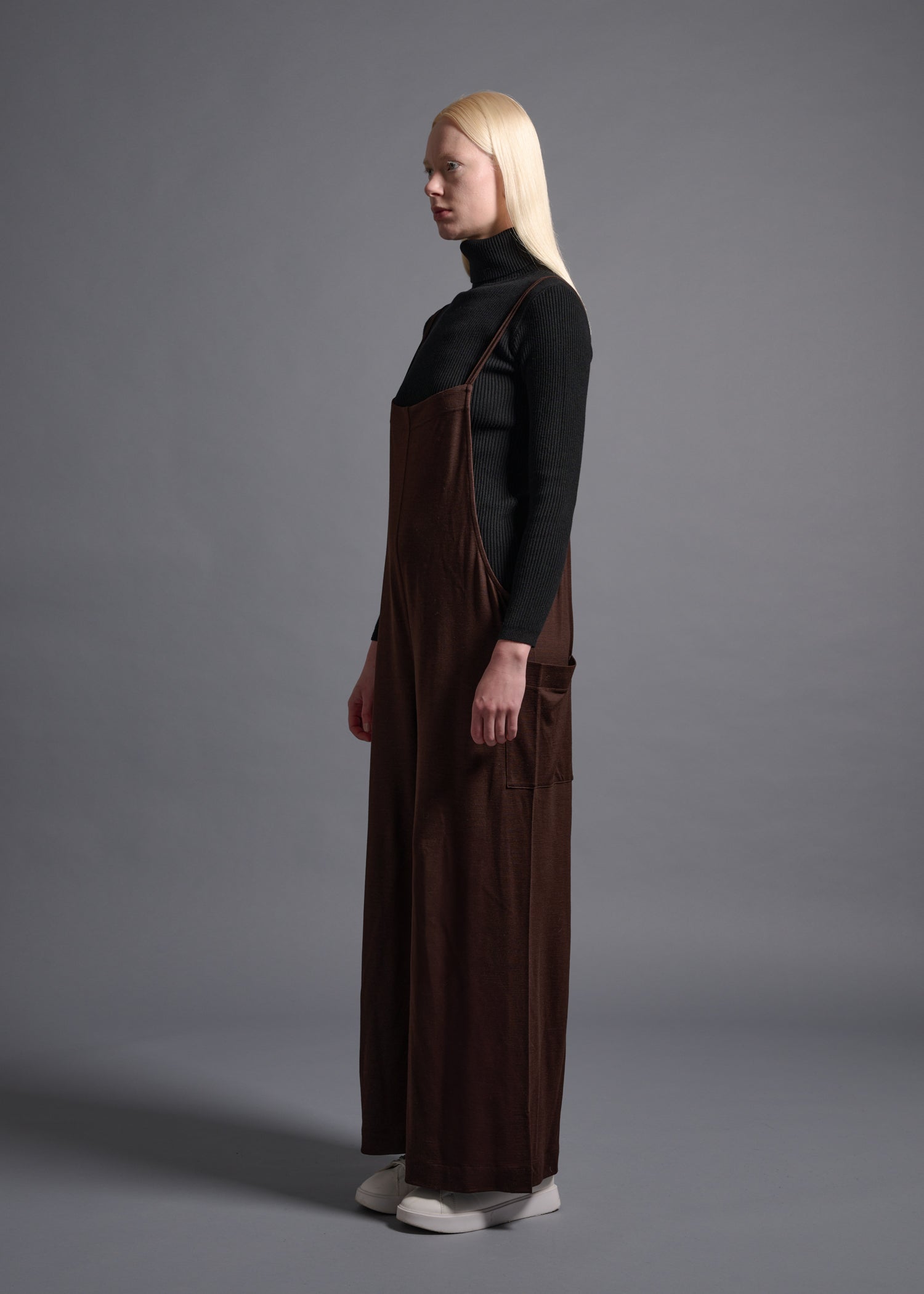 37 MARGARET DUNGAREES / HIGH GAUGE PURE WOOL JERSEY - C13