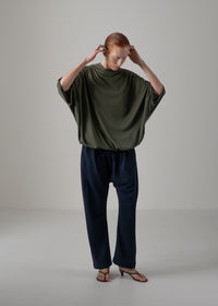 37 NARIAH TUCKED SLEEVE TOP / RECYCLED PE JERSEY - C14