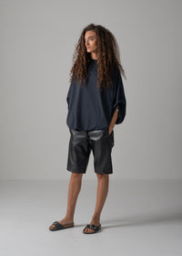 37 NARIAH TUCKED SLEEVE TOP / RECYCLED PE JERSEY - C14