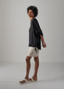 37 NARIAH TUCKED SLEEVE TOP / RECYCLED PE JERSEY - C14