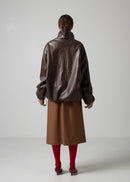 38 ODYSSEY ZIP UP BLOUSON / VINTAGE-LOOK ITALIAN VEGAN LEATHER - C15