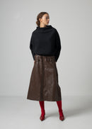 39 OAKLEY SKIRT / VINTAGE-LOOK ITALIAN VEGAN LEATHER - C15