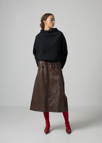 39 OAKLEY SKIRT / VINTAGE-LOOK ITALIAN VEGAN LEATHER - C15