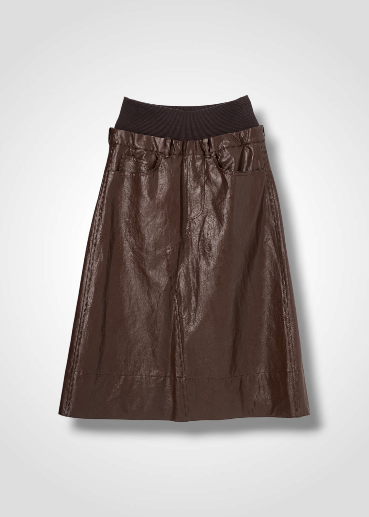 39 OAKLEY SKIRT / VINTAGE-LOOK ITALIAN VEGAN LEATHER - C15