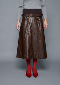 39 OAKLEY SKIRT / VINTAGE-LOOK ITALIAN VEGAN LEATHER - C15