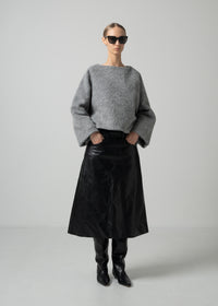 39 OAKLEY SKIRT / VINTAGE-LOOK ITALIAN VEGAN LEATHER - C15
