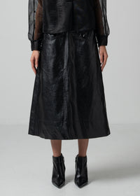 39 OAKLEY SKIRT / VINTAGE-LOOK ITALIAN VEGAN LEATHER - C15
