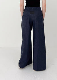 03 GENEVA WIDE-LEG TROUSERS / VINTAGE DENIM JERSEY - C10