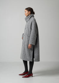 42 MARILYN COAT / ALPACA JAQUARD SHAGGY - C15