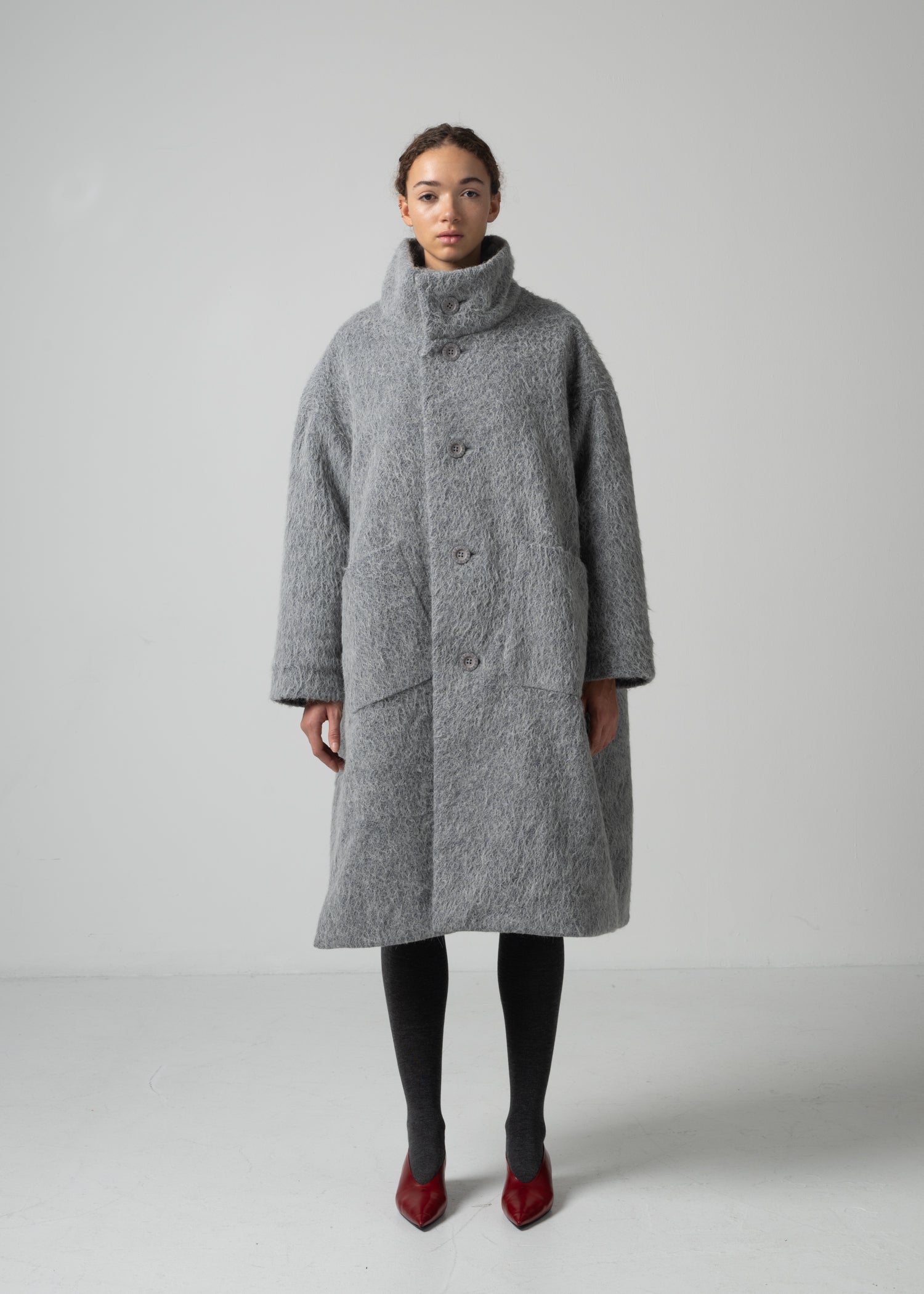 42 MARILYN COAT / ALPACA JAQUARD SHAGGY - C15