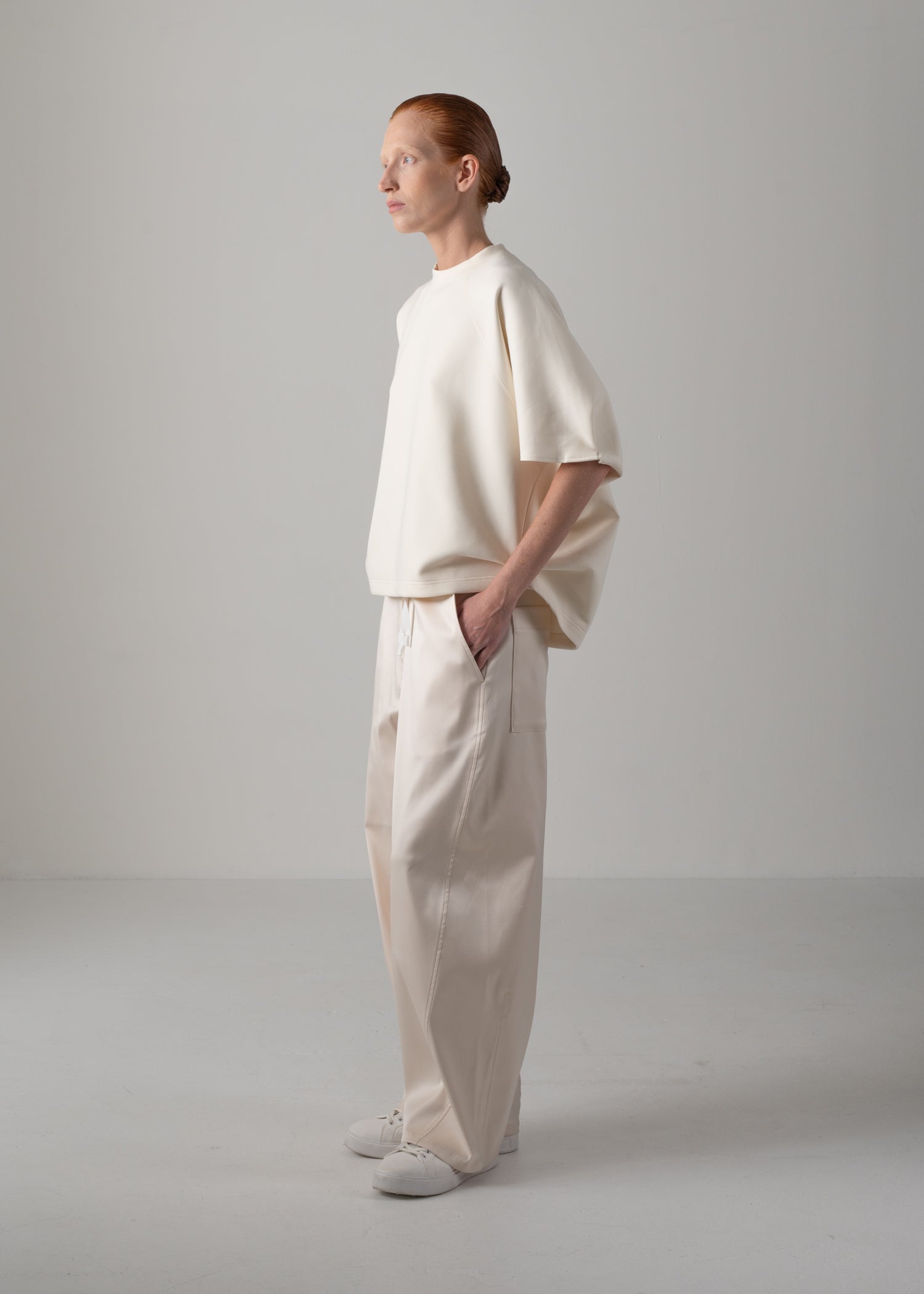 HELLEN PENTAGON TOP, クルーネックスウェットトップ, Made in Japan
