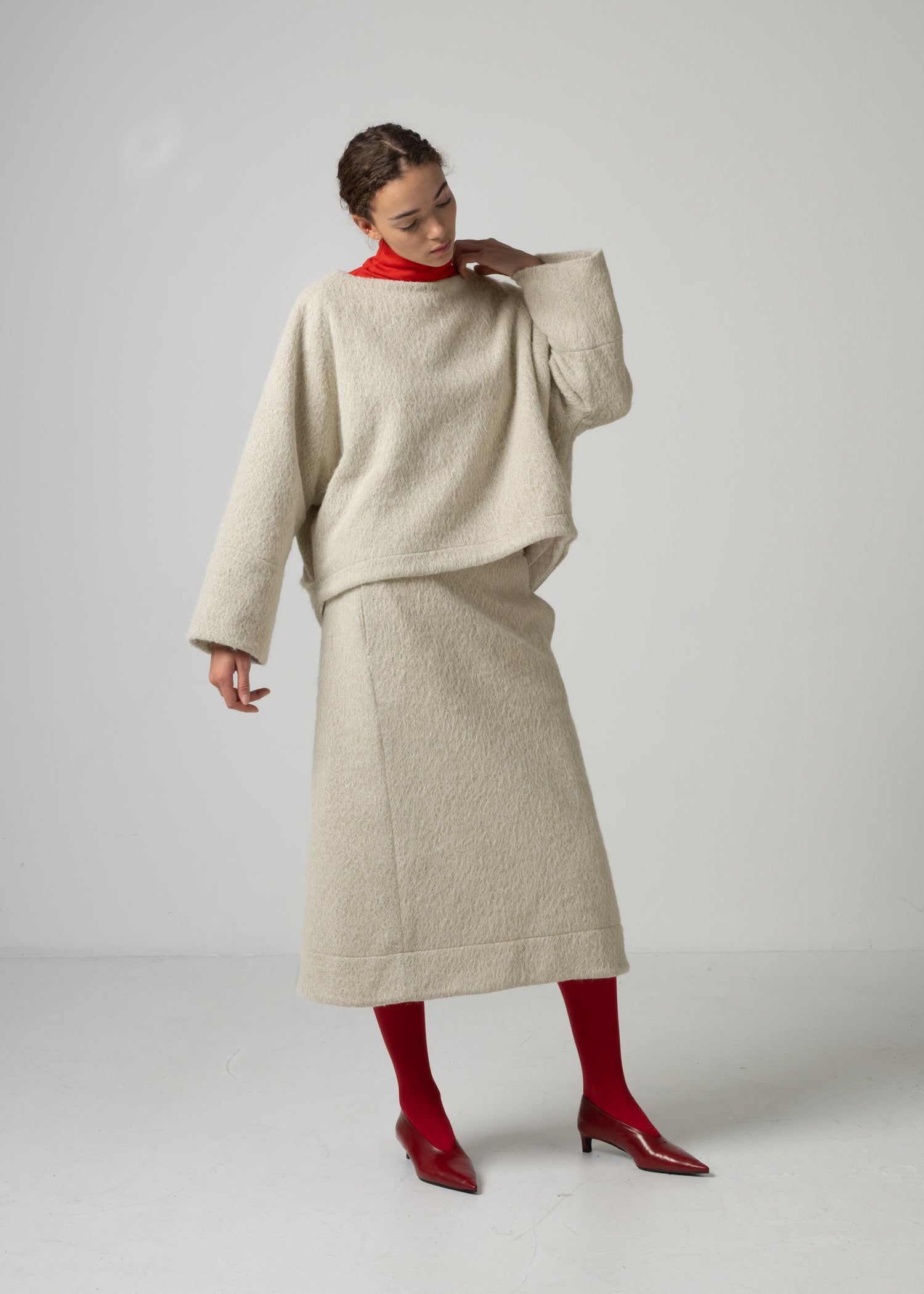 43 MELODY RAGLAN TOP / ALPACA JAQUARD SHAGGY - C15