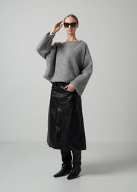 43 MELODY RAGLAN TOP / ALPACA JAQUARD SHAGGY - C15