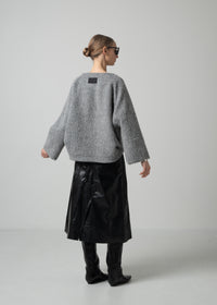 43 MELODY RAGLAN TOP / ALPACA JAQUARD SHAGGY - C15