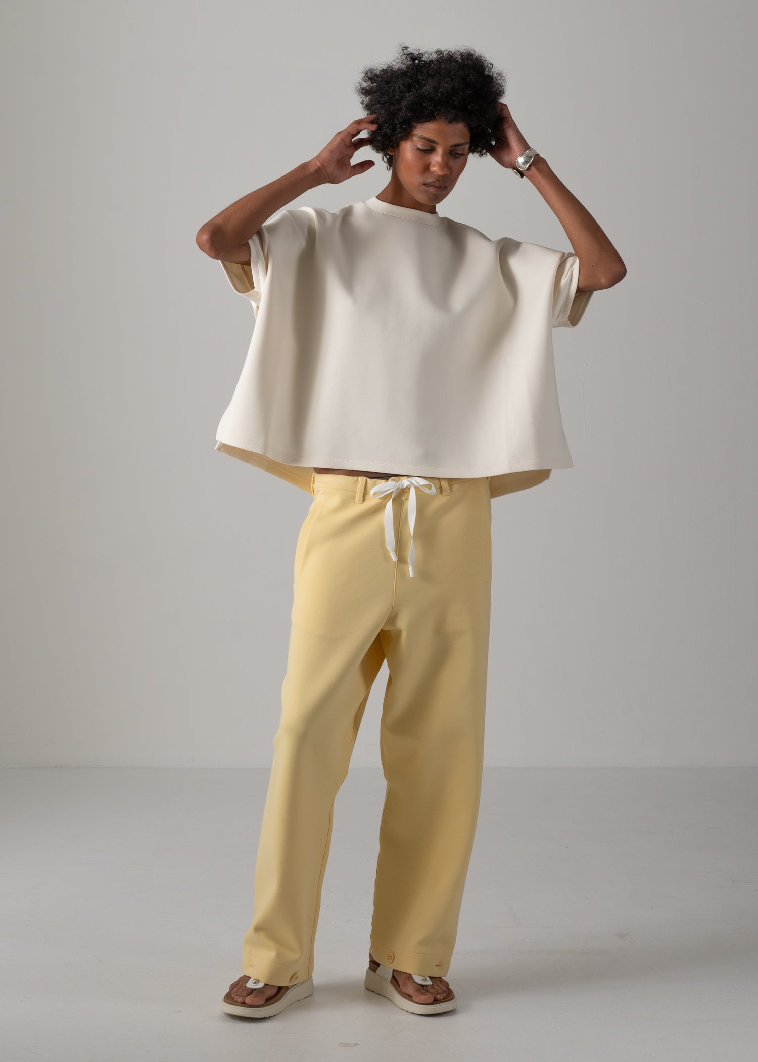 LANA TROUSERS, ストレートレッグイージートラウザーズ, Made in Japan