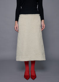 44 OCTAVIA A-LINE SKIRT / ALPACA JAQUARD SHAGGY - C15