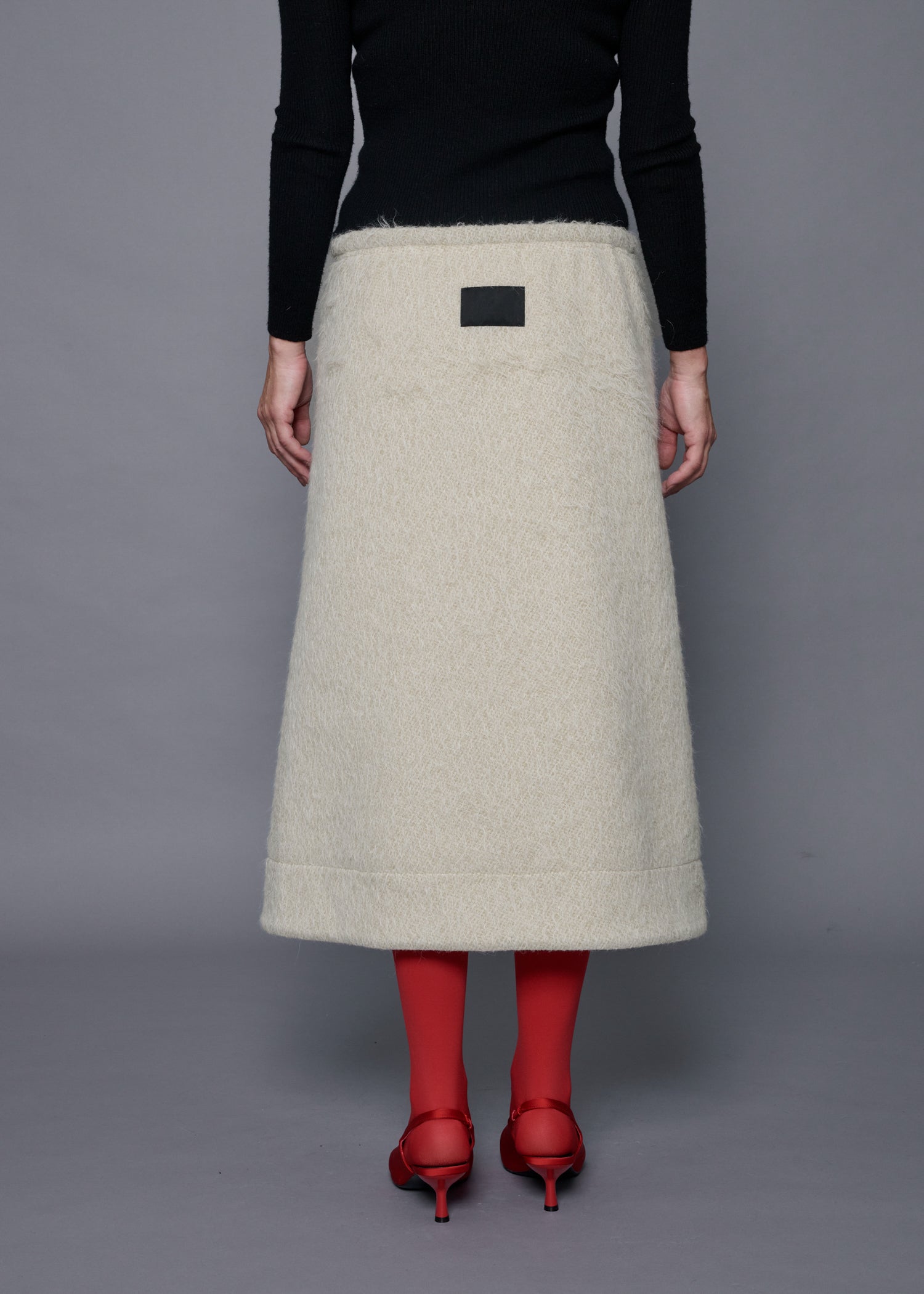 44 OCTAVIA A-LINE SKIRT / ALPACA JAQUARD SHAGGY - C15
