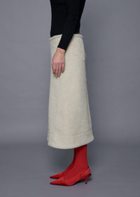 44 OCTAVIA A-LINE SKIRT / ALPACA JAQUARD SHAGGY - C15