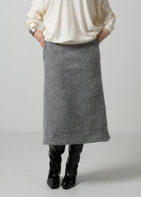 44 OCTAVIA A-LINE SKIRT / ALPACA JAQUARD SHAGGY - C15