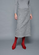 44 OCTAVIA A-LINE SKIRT / ALPACA JAQUARD SHAGGY - C15