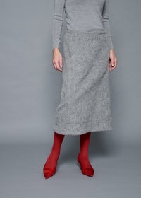 44 OCTAVIA A-LINE SKIRT / ALPACA JAQUARD SHAGGY - C15
