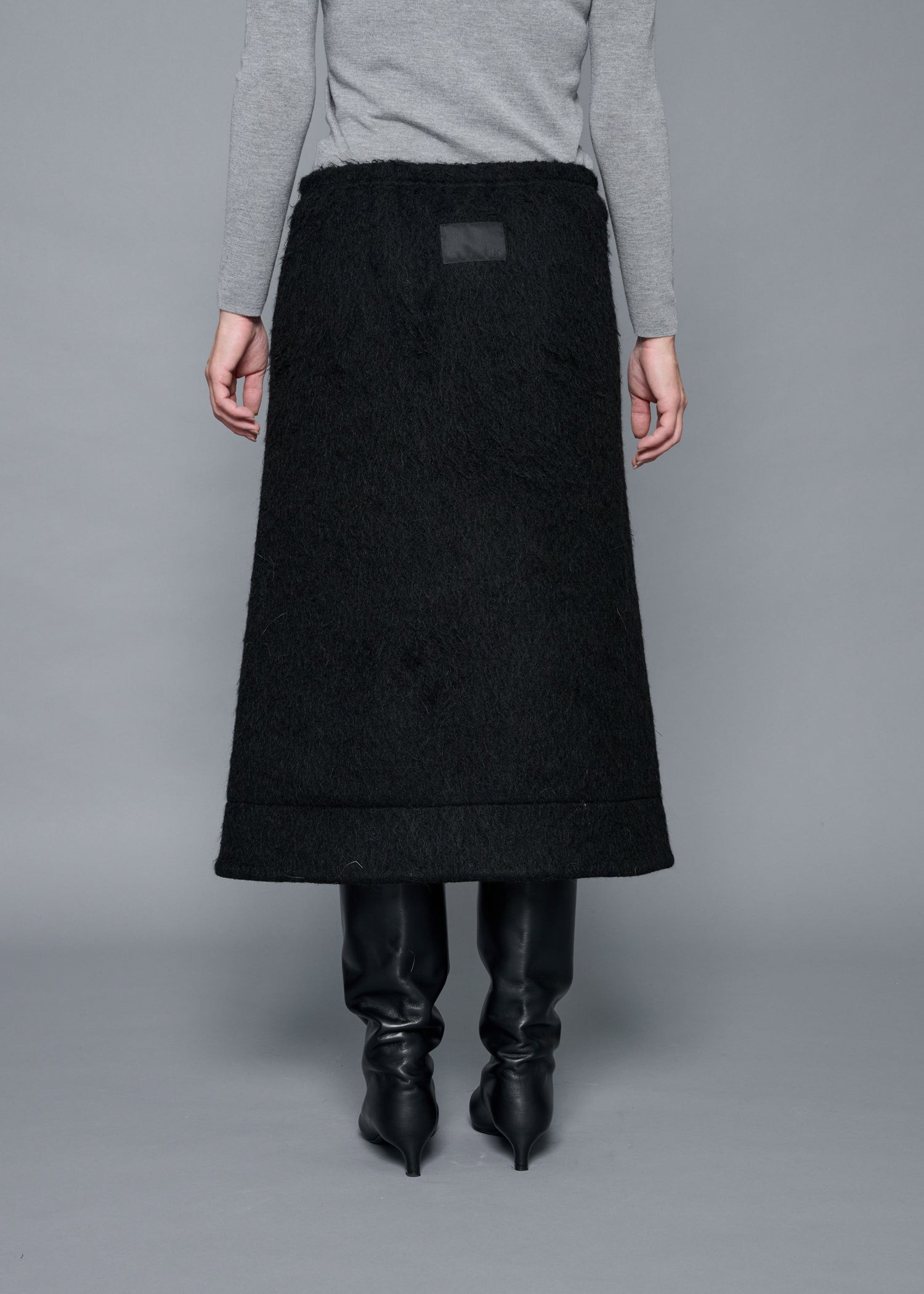 44 OCTAVIA A-LINE SKIRT / ALPACA JAQUARD SHAGGY - C15
