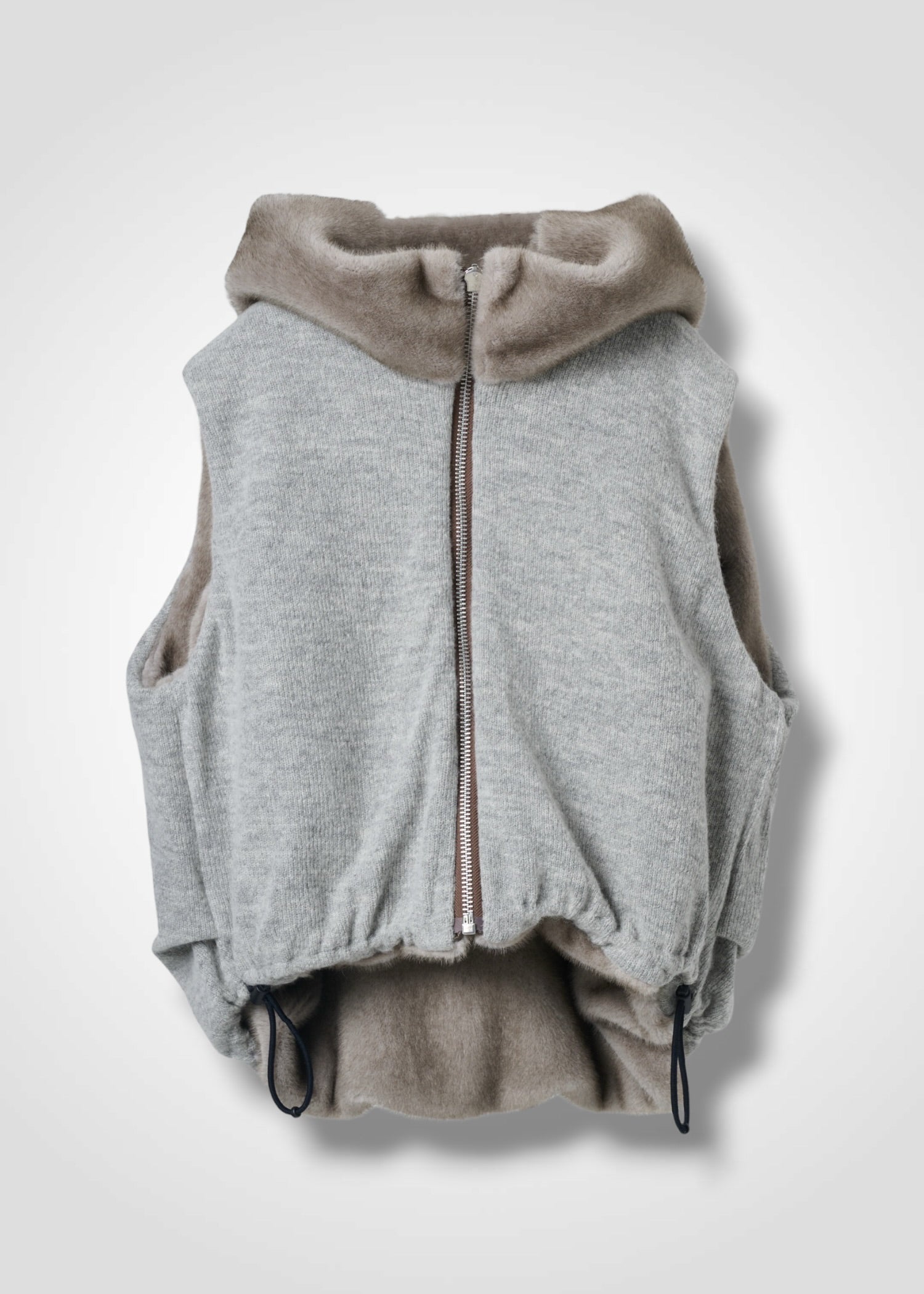 46 ORAH HOODY CROPPED VEST / ECO MINK - C15