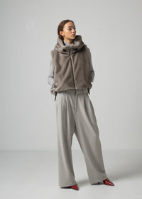 46 ORAH HOODY CROPPED VEST / ECO MINK - C15