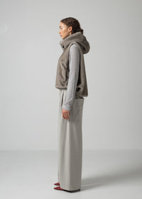 46 ORAH HOODY CROPPED VEST / ECO MINK - C15