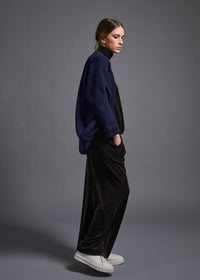 Long-sleeved bolero, navy, cogthebigsmoke, one size fits all, sustainable fashion, less is more, made in Japan, quiet luxury, minimalist
