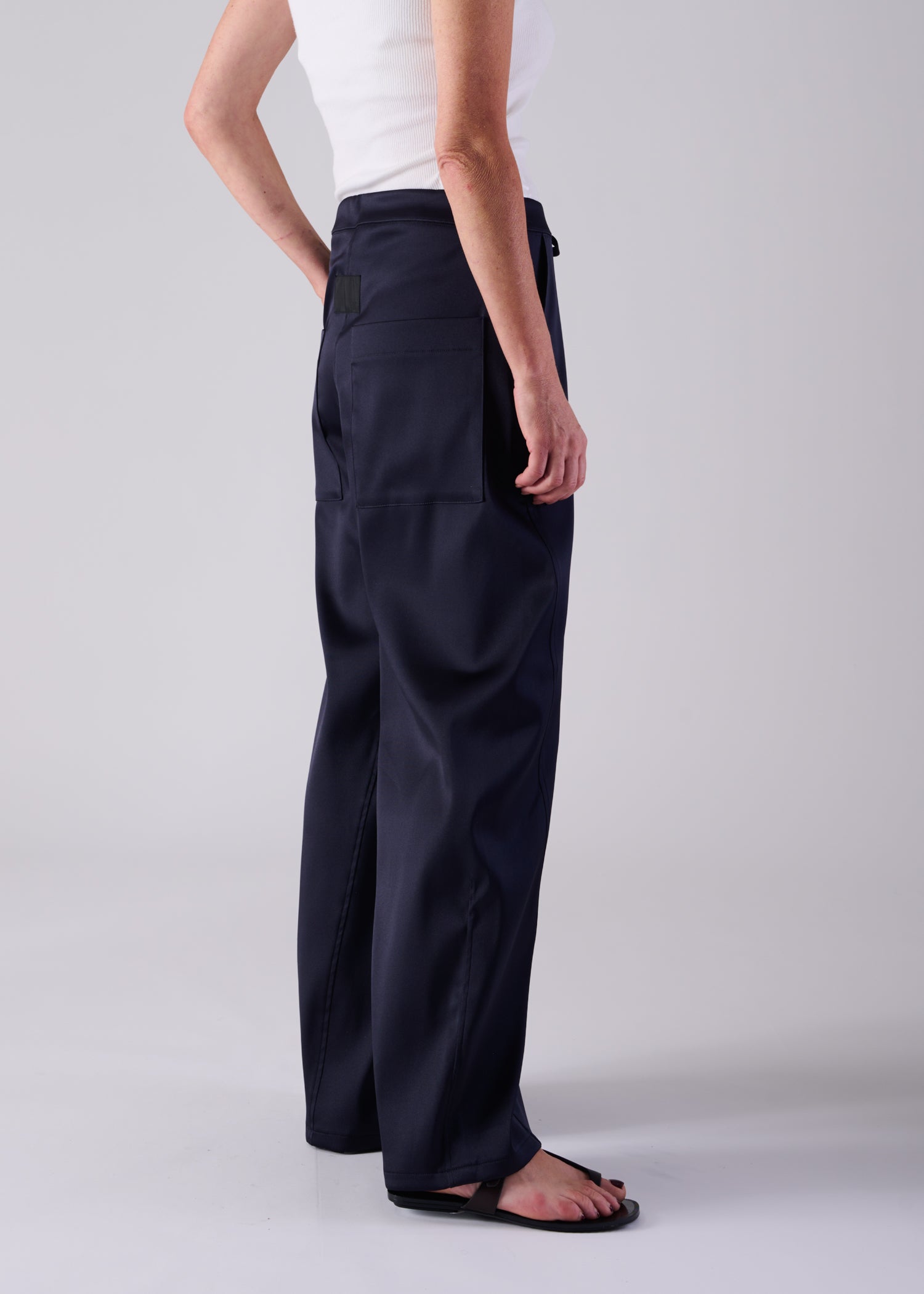 MERCY BARREL TROUSERS, High-density satin, Made in Japan
