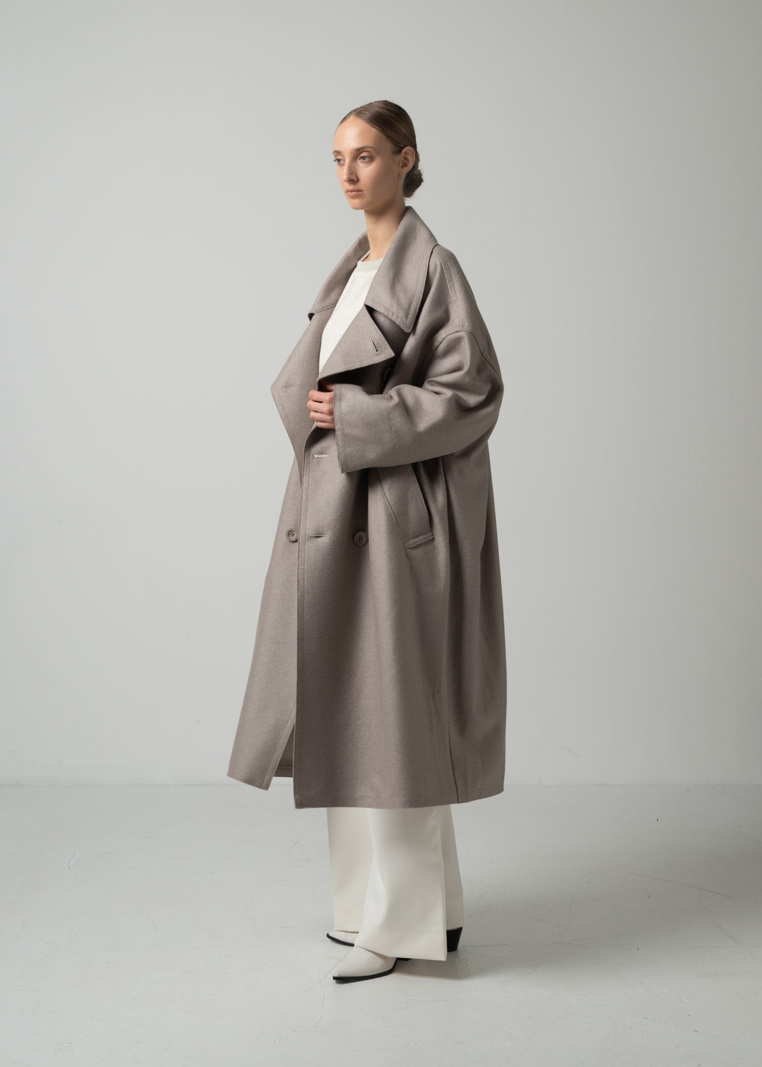48 MARIE OVERSIZED COAT / WOOL COMPRESSED JERSEY - C15