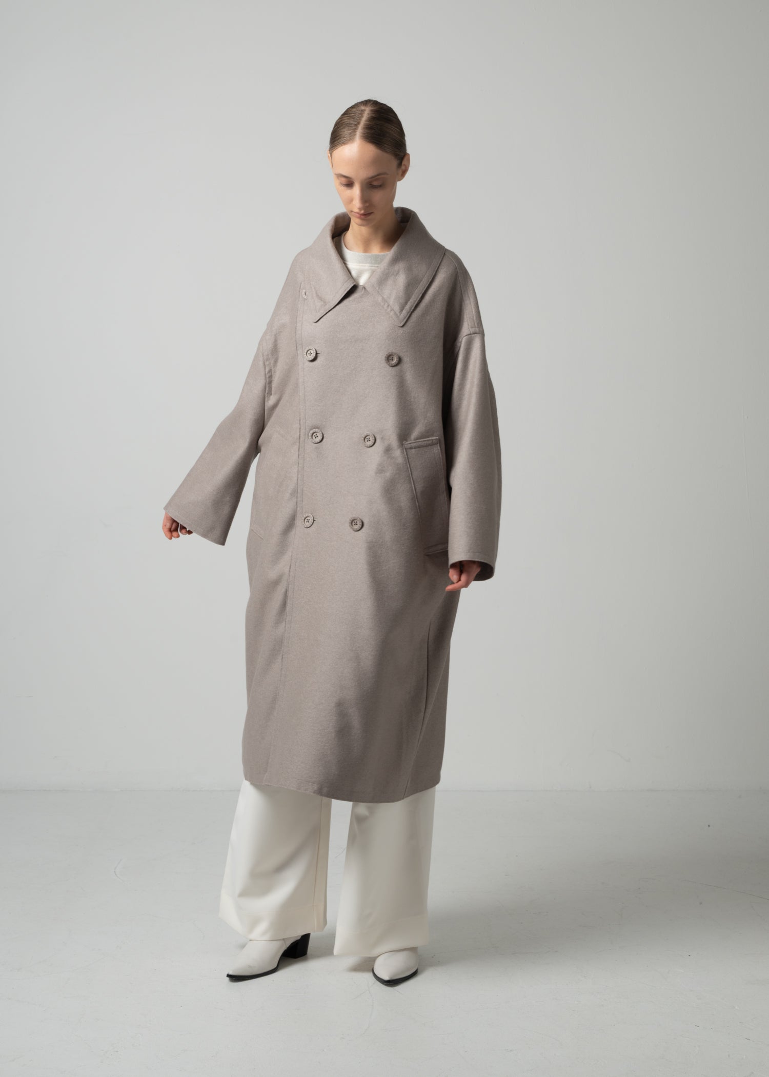 48 MARIE OVERSIZED COAT / WOOL COMPRESSED JERSEY - C15