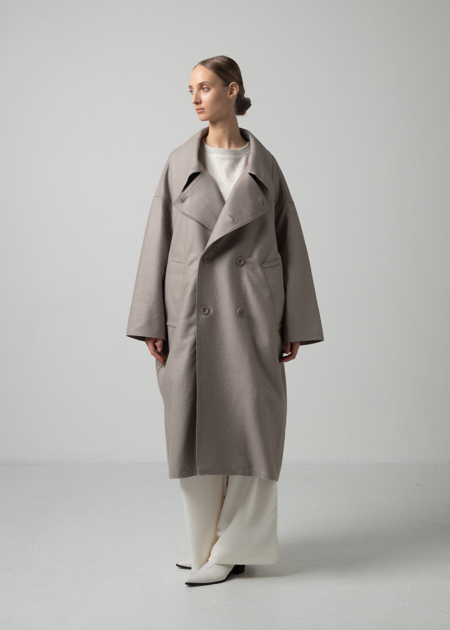 48 MARIE OVERSIZED COAT / WOOL COMPRESSED JERSEY - C15