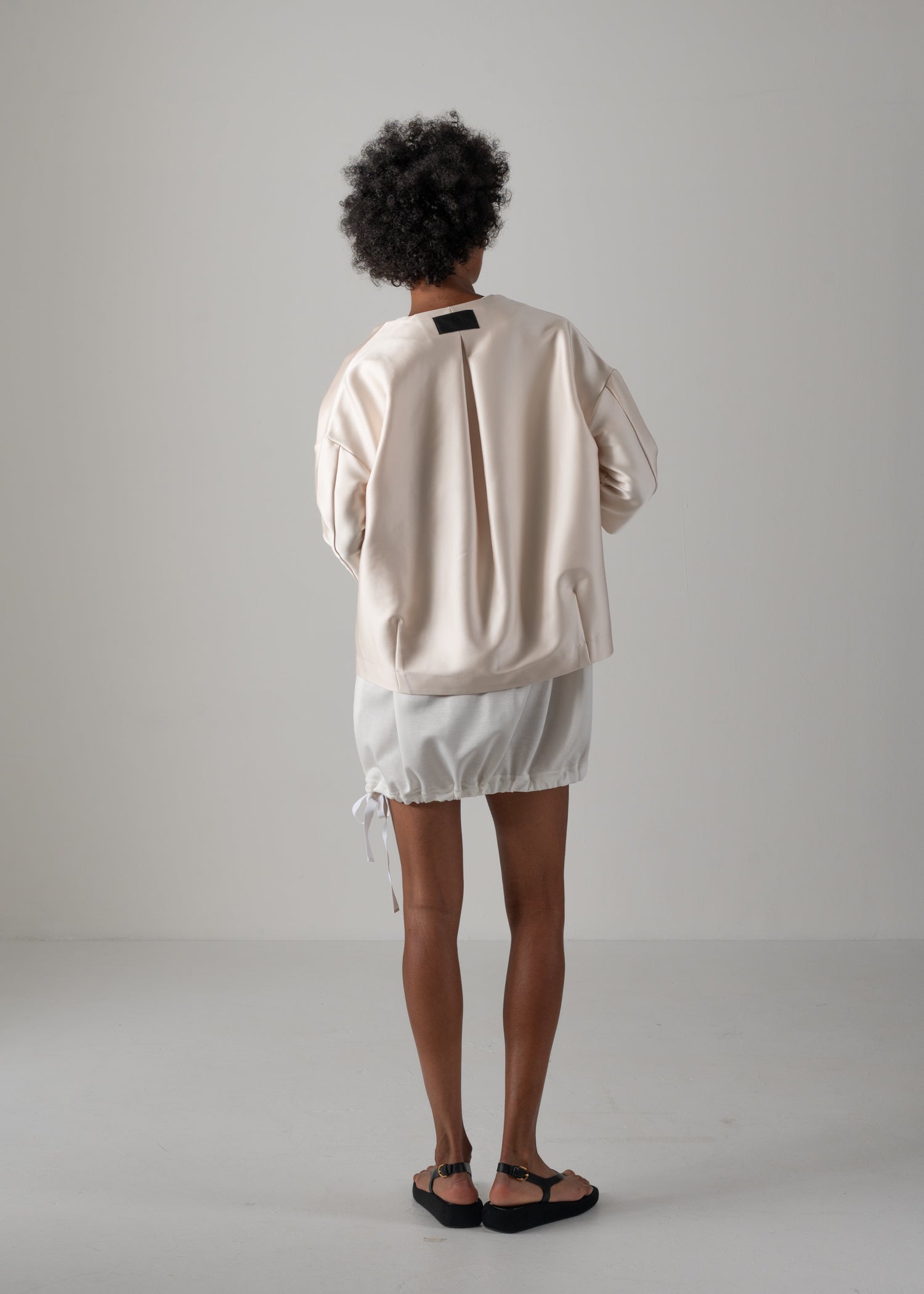 48 NATALY BALLOON JACKET / DUCHESS SATIN STRETCH - C14