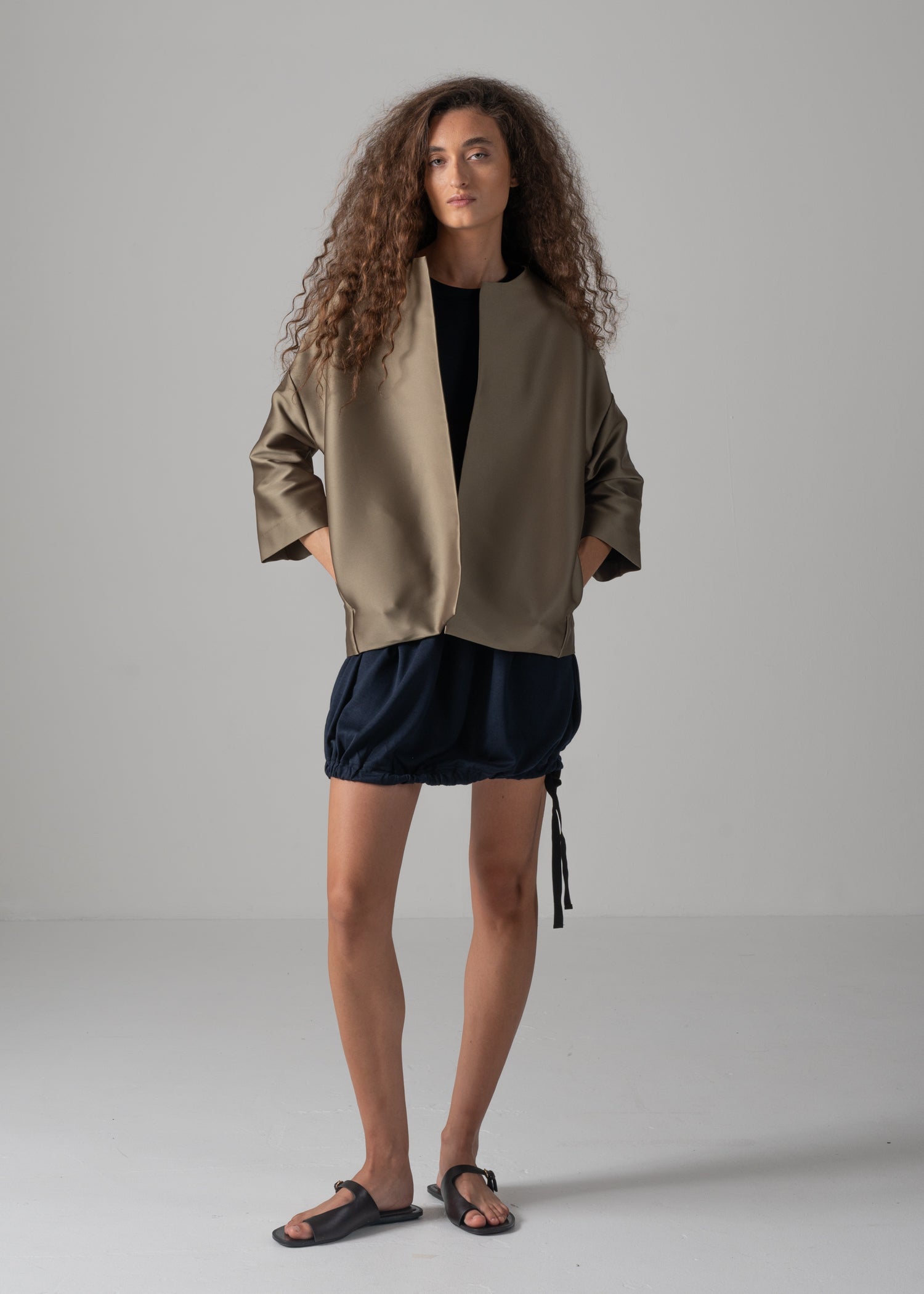 NATALY BALLOON JACKET, カラーレスジャケット, Made in Japan NATALY BALLOON JACKET, カラーレスジャケット, Made in Japan