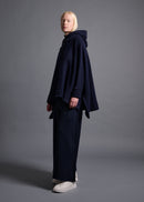 Relaxed Hoody Top, navy, cogthebigsmoke, one size fits all, sustainable fashion, less is more, made in Japan, quiet luxury, minimalist