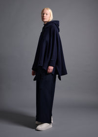Relaxed Hoody Top, navy, cogthebigsmoke, one size fits all, sustainable fashion, less is more, made in Japan, quiet luxury, minimalist